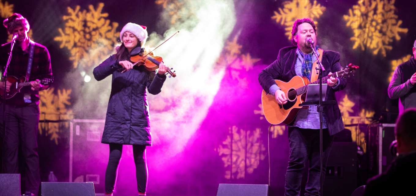 Pat Chessel Performing at Tree Lighting Festival